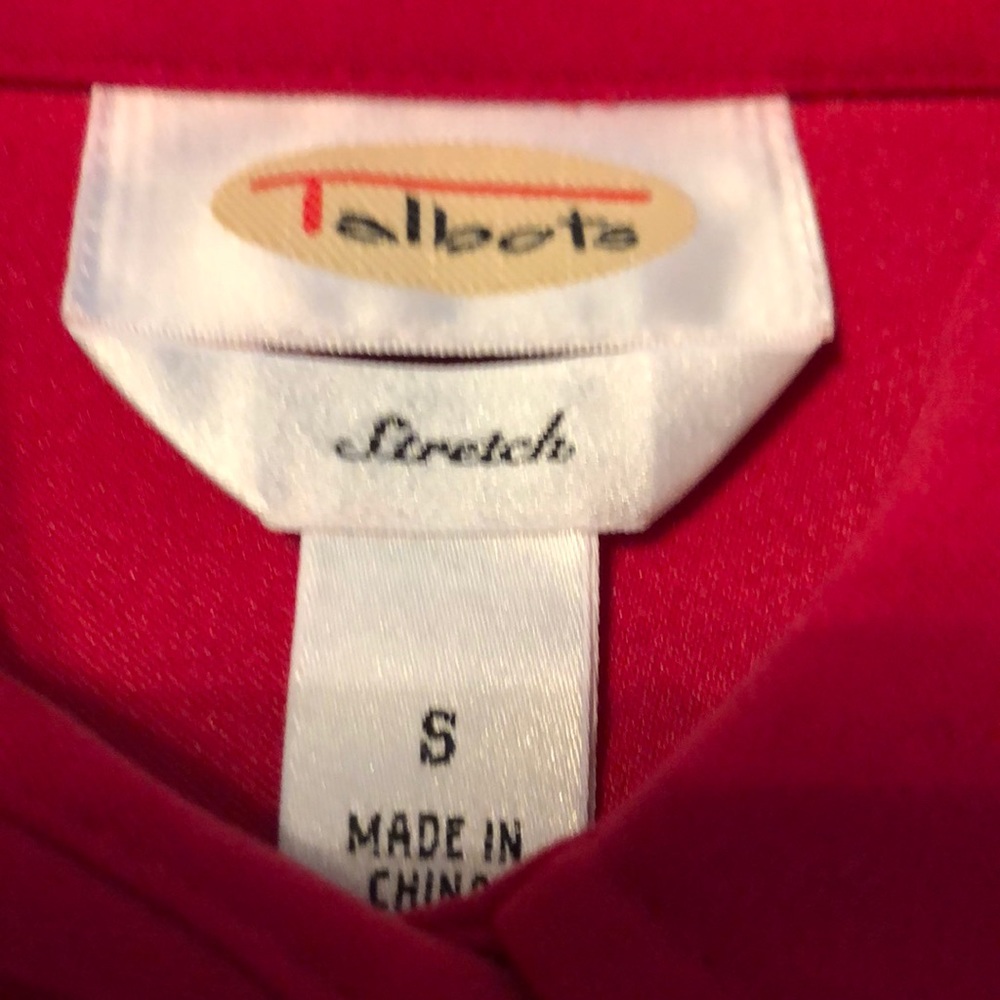 Talbots Oversized Red Button Down Tunic Shirt S - image 5